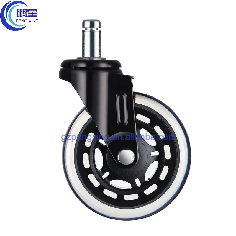 Pengxing 3 inch Wheel Office Chair Caster Wheels For All Floors Replacement Wheel Decorative Rubber Furniture Caster