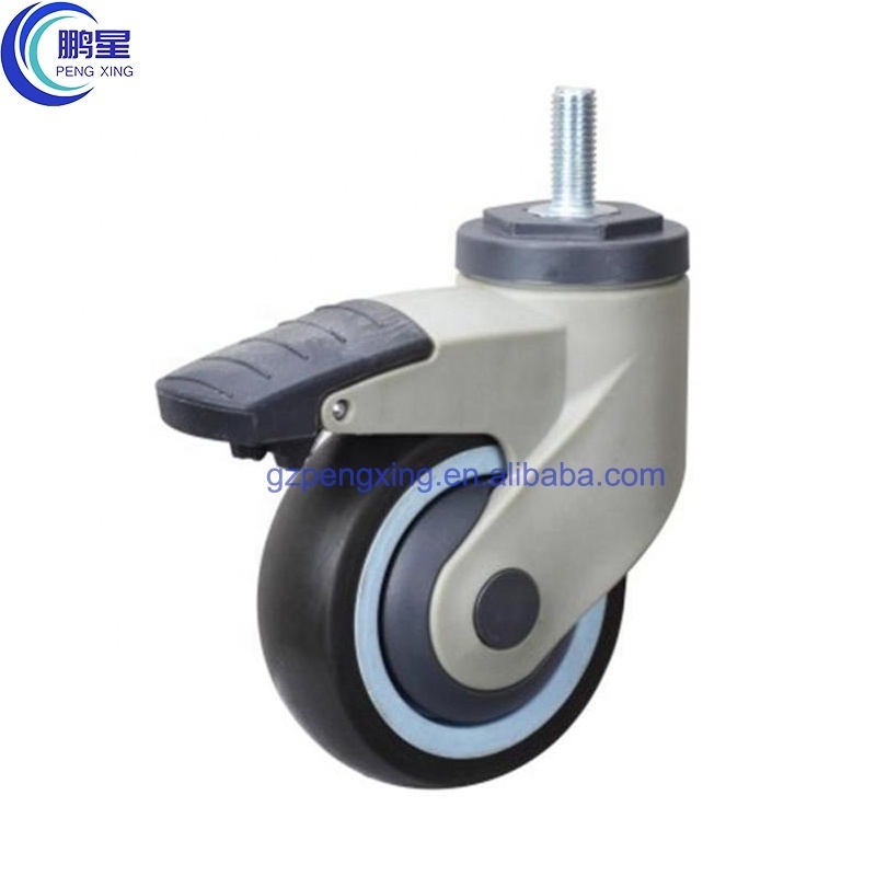 Pengxing 125mm Swivel castors ce hospital caster medical caster 5in Locking Caster hospital beds wheels with ABS shell