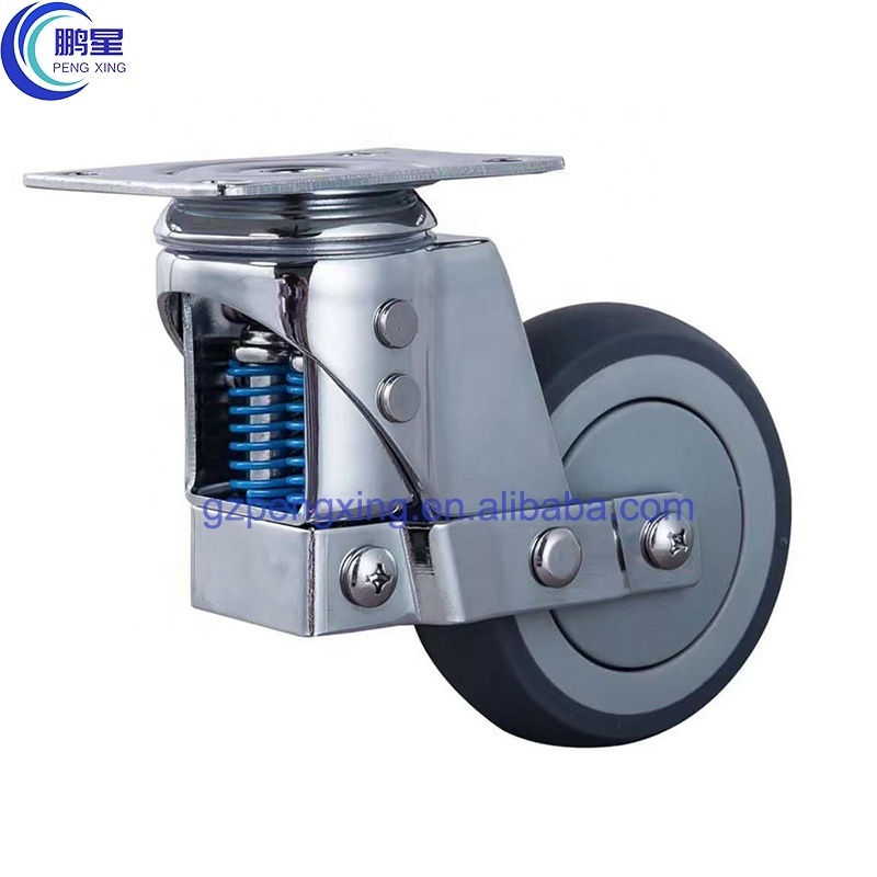 4 Inch castor wheels industrial caster with spring AGV spring loaded caster wheel caster wheel with shock absorber