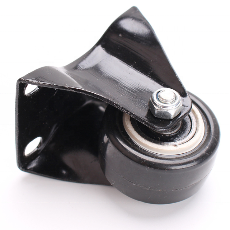 Factory wholesale 2 inch PVC caster black wheels swivel caster with brake PU caster for furniture small castor wheel