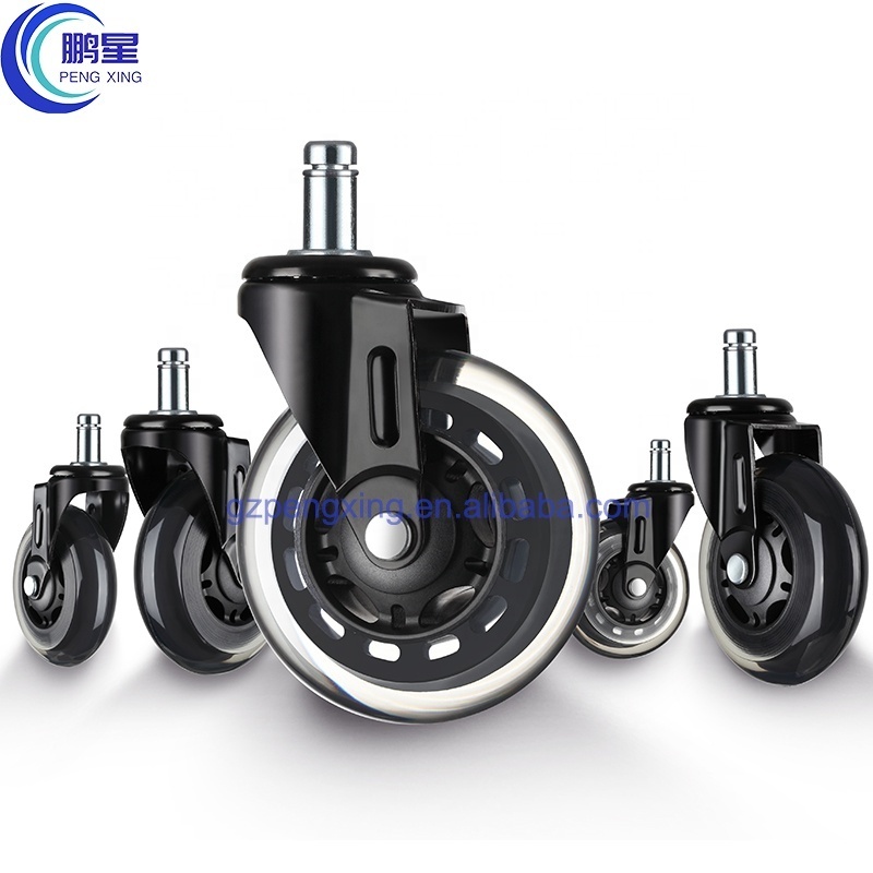 Pengxing 3 inch Wheel Office Chair Caster Wheels For All Floors Replacement Wheel Decorative Rubber Furniture Caster