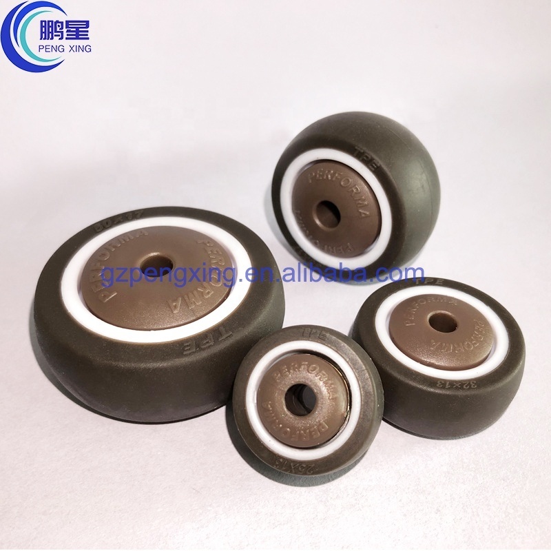 small Roller manufacturer 2 inch TPE wheel Nylon Roller small rubber 50mm wheels with bearing furniture Mute wheel