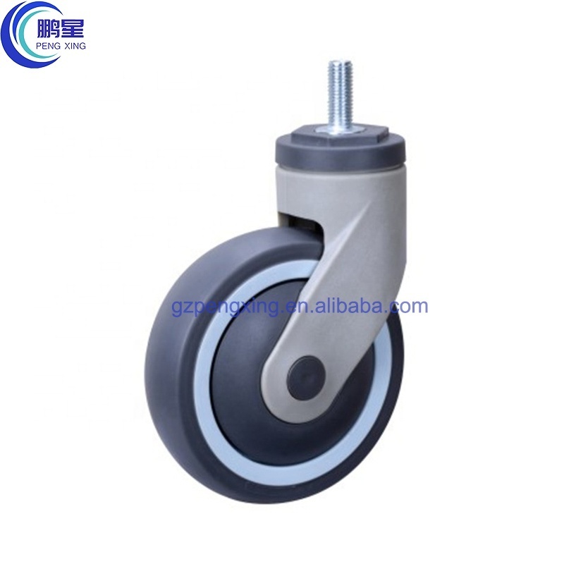 Pengxing 125mm Swivel castors ce hospital caster medical caster 5in Locking Caster hospital beds wheels with ABS shell