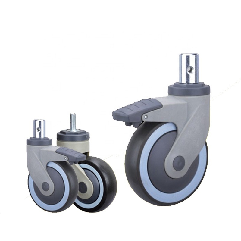 Pengxing 125mm Swivel castors ce hospital caster medical caster 5in Locking Caster hospital beds wheels with ABS shell