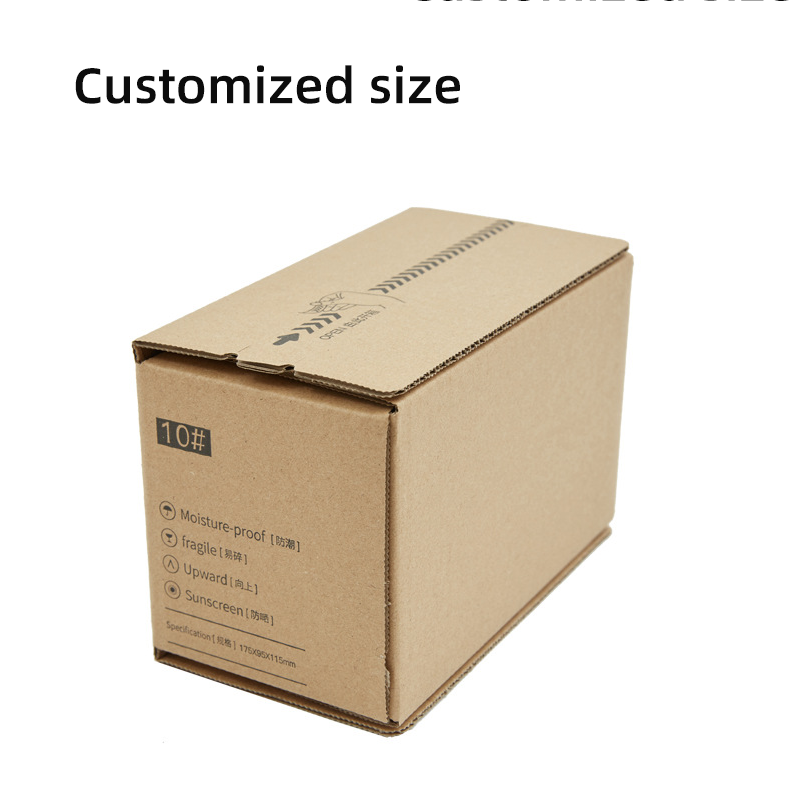 Customized printing size logo kraft carton foldable packaging corrugated carton self-sealing zipper mail shopping box