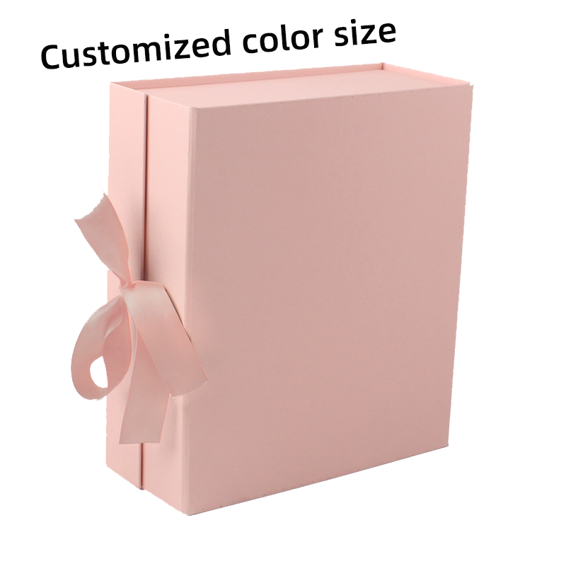 Hot Selling Magnetic Pink Custom Logo Printed cardboard Folding Paper clothing wedding Gift luxury packaging Boxes With ribbon