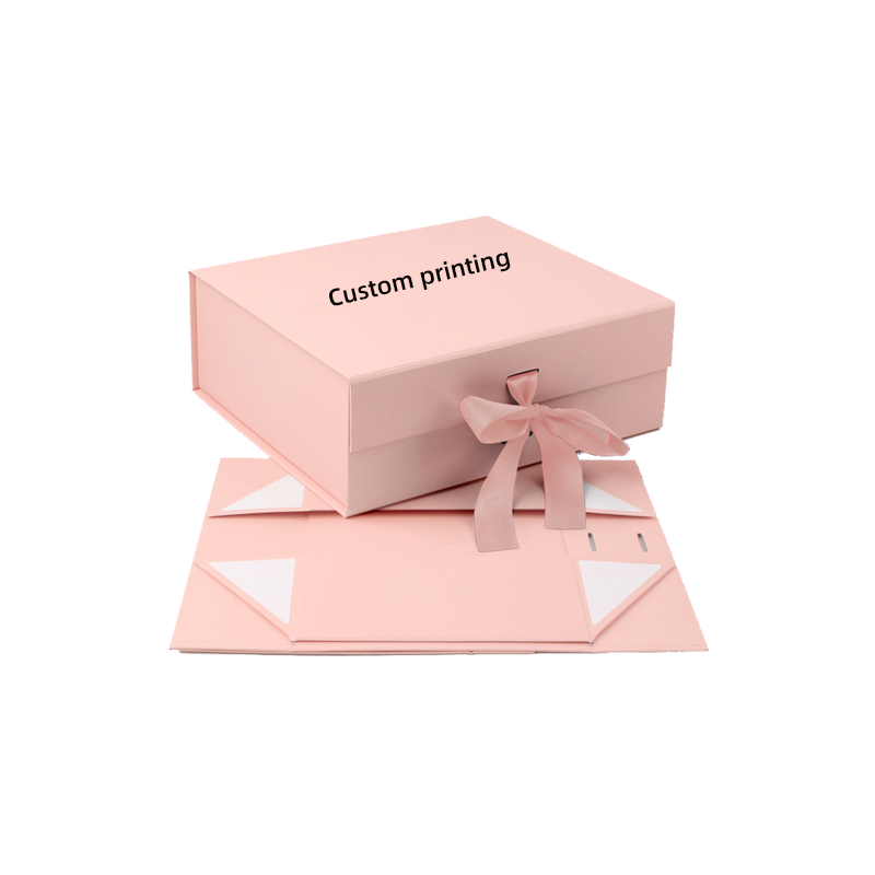 Hot Selling Magnetic Pink Custom Logo Printed cardboard Folding Paper clothing wedding Gift luxury packaging Boxes With ribbon