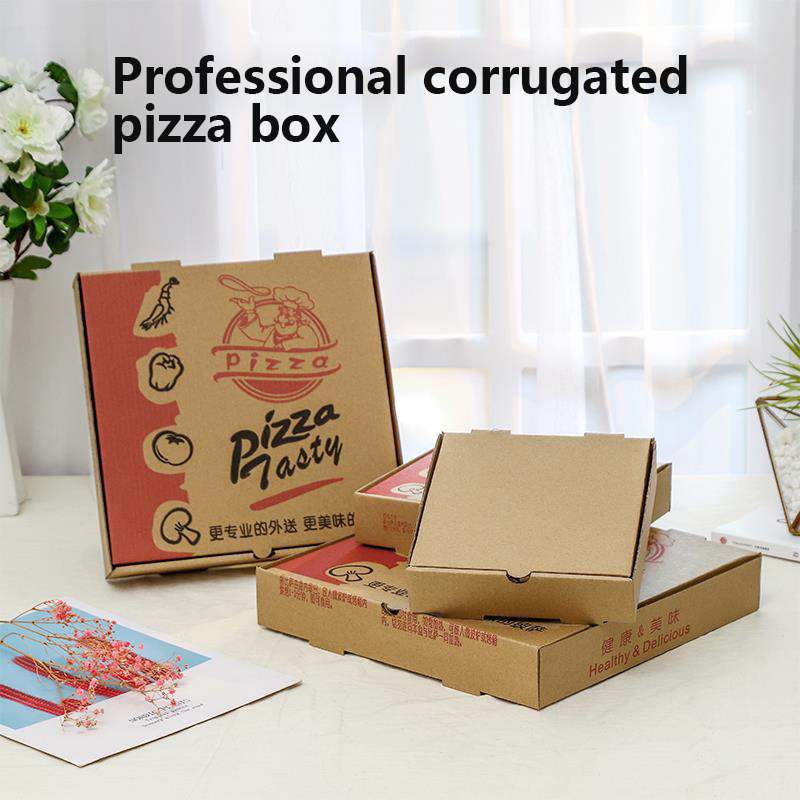 Factory custom disposable food packaging printing 6 7 8 9 10 12- Inch portable blank corrugated cardboard pizza box with logo