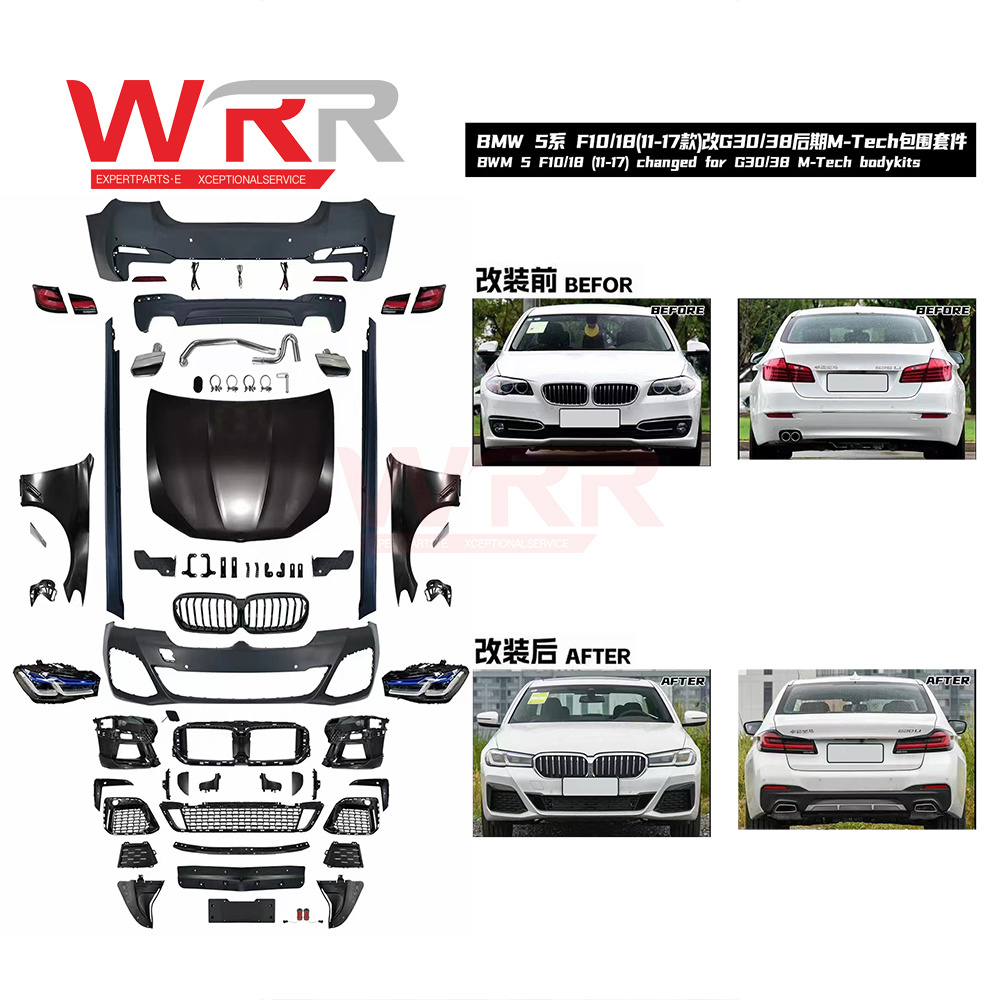 WRR Car Part For BMW F10 5 Series Upgrade To G30 G38 M5 Body Kit X5 X6 F30 E60 Modification E90 Front Bumper