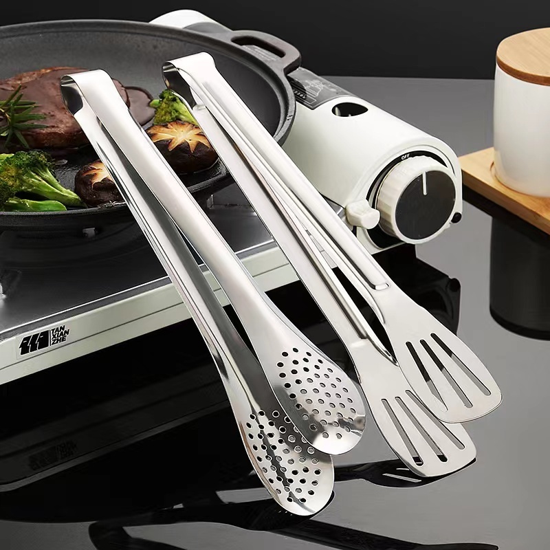 Household Utensils stainless steel food Tongs Kitchen steak pasta Clip Anti-scald cooking barbecue bread Tongs