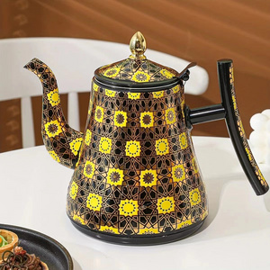 British-style Stainless steel Enamel Coffee Pot Heated Household Kettle Afternoon Tea European Coffee Pot Tea Pot