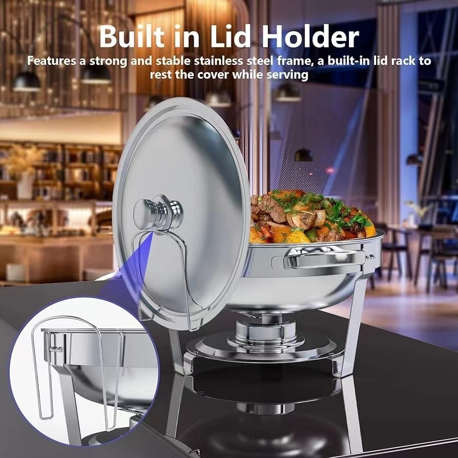 Hotel Restaurant 5Qt Stainless Steel Buffet Round Sevring Tray Catering Chafing dishes Food warmer Chafer