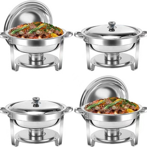 Hotel Restaurant 5Qt Stainless Steel Buffet Round Sevring Tray Catering Chafing dishes Food warmer Chafer