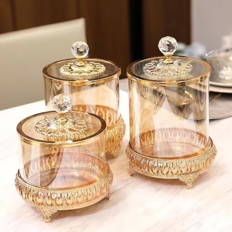 Christmas Gift Home Decorative Glass Storage Jars Versatile Candy Containers Accents Luxury Crown Jar Candy Bar