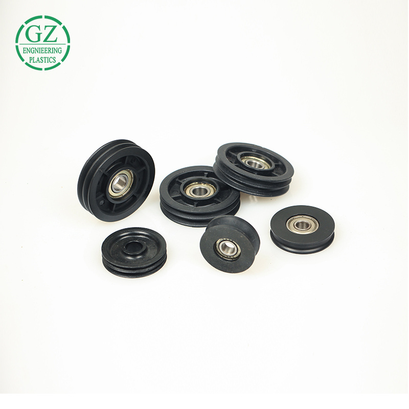 Customized pom uhmwpe small plastic v groove pulley OEM small nylon roller wheels