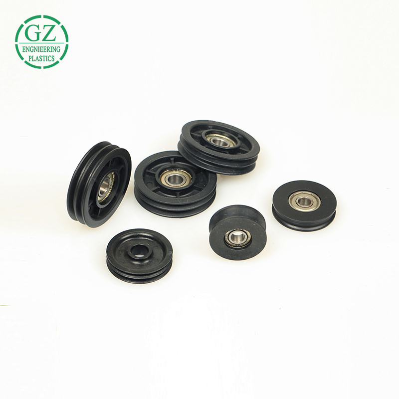 Customized pom uhmwpe small plastic v groove pulley OEM small nylon roller wheels