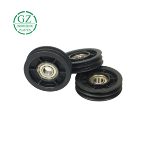 Customized pom uhmwpe small plastic v groove pulley OEM small nylon roller wheels