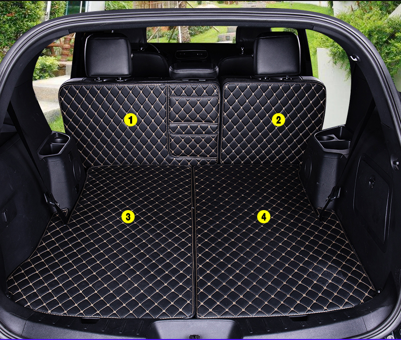 Good Quality Car Leather 5/7 Seat, Rear Trunk Tray Carpet Cargo Mat Floor Protector Cover ,For Ford Explorer 13-18 Accessories