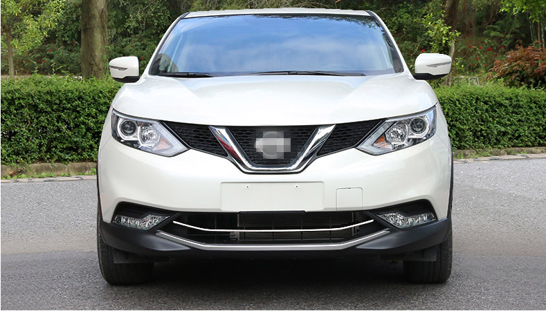 Chrome Front Grill Grille Accent Cover Lower Mesh Trim Molding Styling Bezel Garnish For Nissan Qashqai J112016-2017