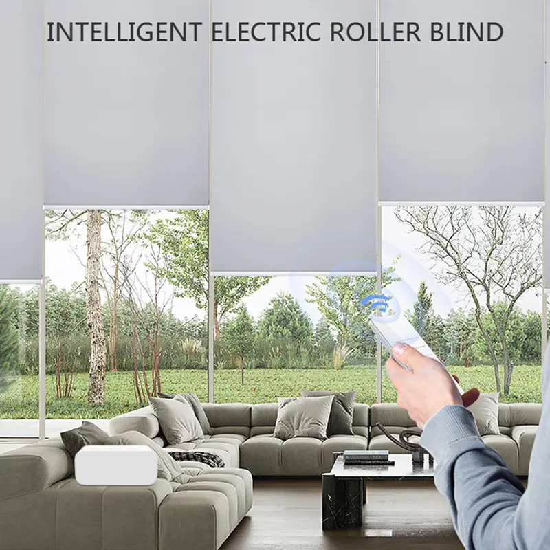 Indoor Smart Electric Blackout Window Motorized Roller Blinds Smart Home Shades For Windows