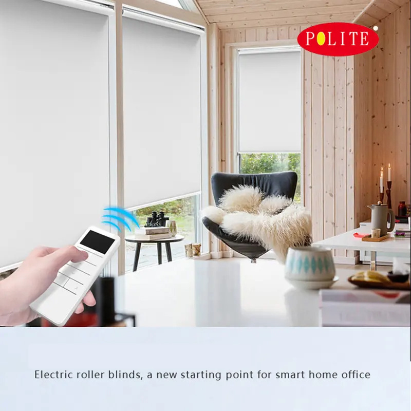 Indoor Smart Electric Blackout Window Motorized Roller Blinds Smart Home Shades For Windows