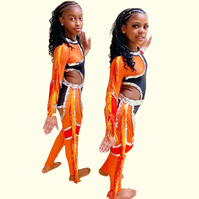 custom dance wear cheerleading uniforms wholesale orange fringes majorette dance uniforms