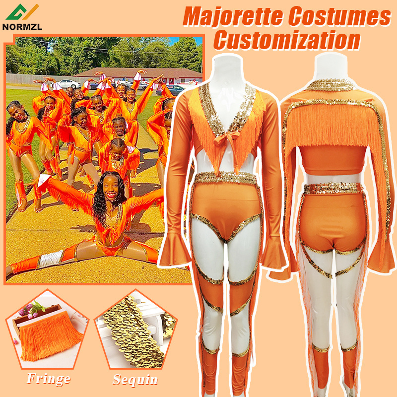 Majorette-Uniforms Camo Sexy Kids Girls Fringe Dancewear Outfits Jumpsuits Dance Costumes Majorette Uniforms