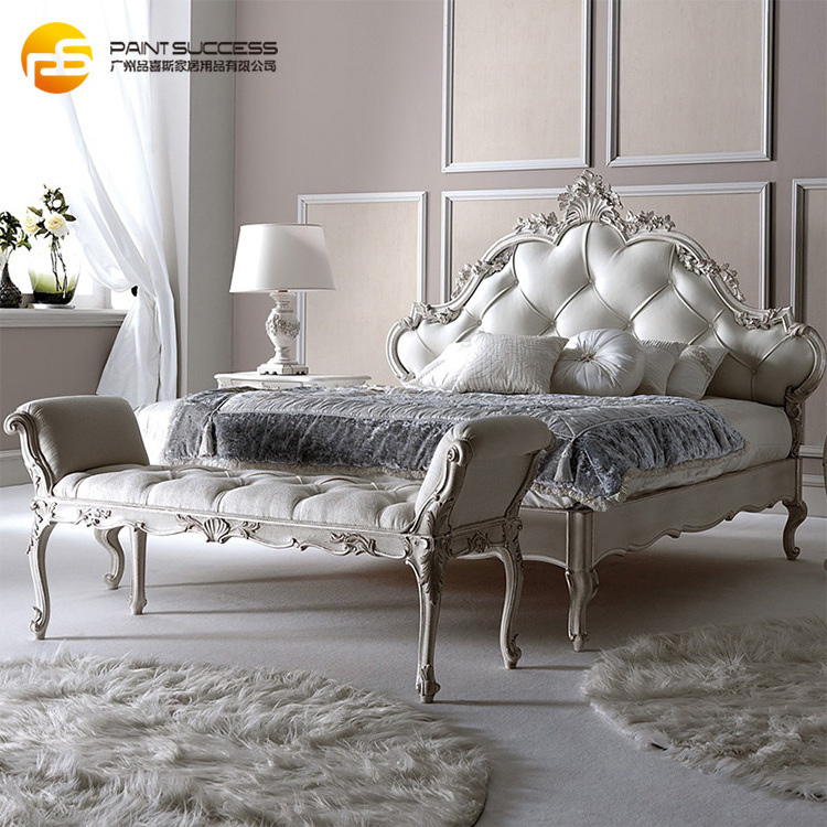 New Arrival Latest Design French Super King Size Bed Baroque Style  Bedroom Furniture