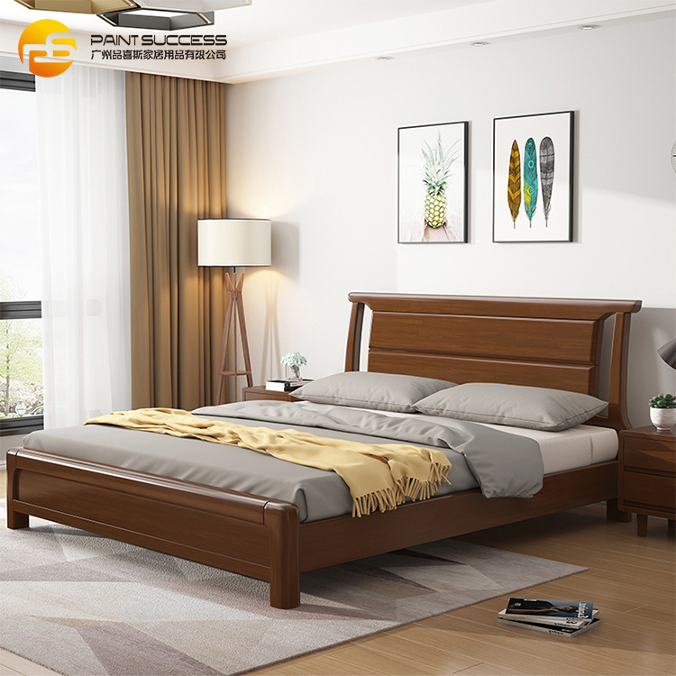 Custom Chinese style bedroom carving super king size beds