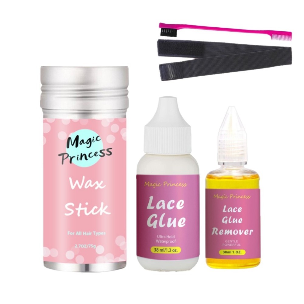 Private Label Super Ultra Strong Hold  Waterproof Bonding Adhesive  Lace Glue Wax Stick Lace Tint Spray Set