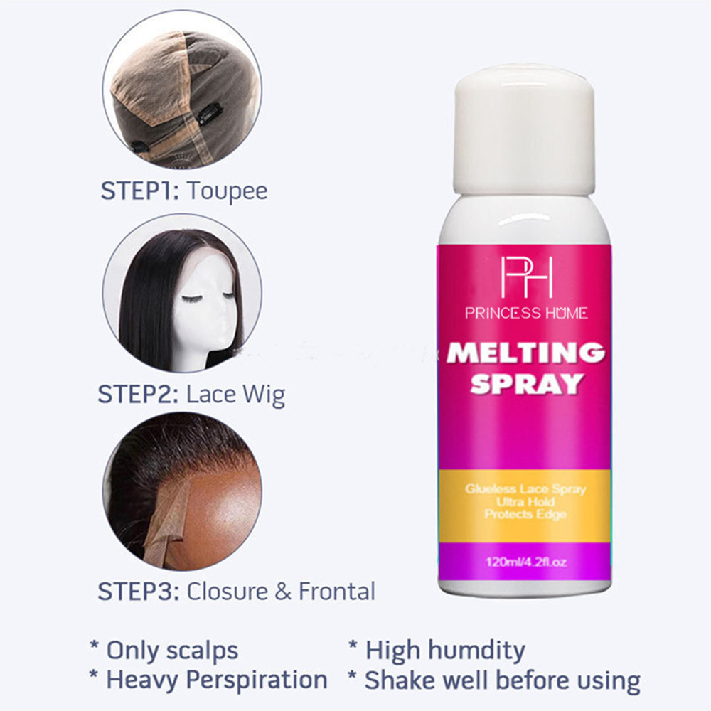 Private Label Frontal Melting Glueless Spray Temporary Hold Wig Adhesive Melt Holding Lace Spray