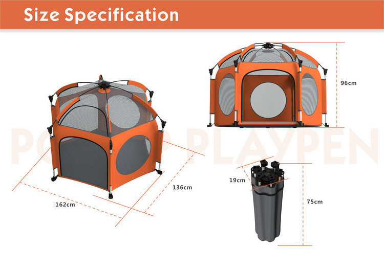 Pop up large foldable playpen for babies and toddlers