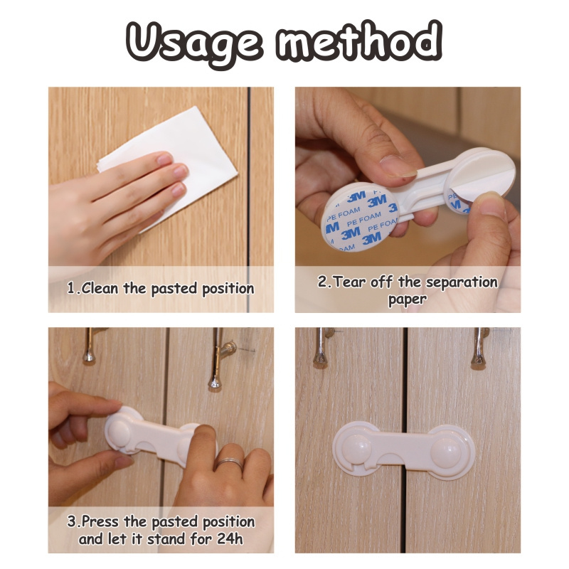 Multifunctional Plastic Baby Lock Anti-Pinch Protection for Cabinets Doors Safe Everyday Use for Kids