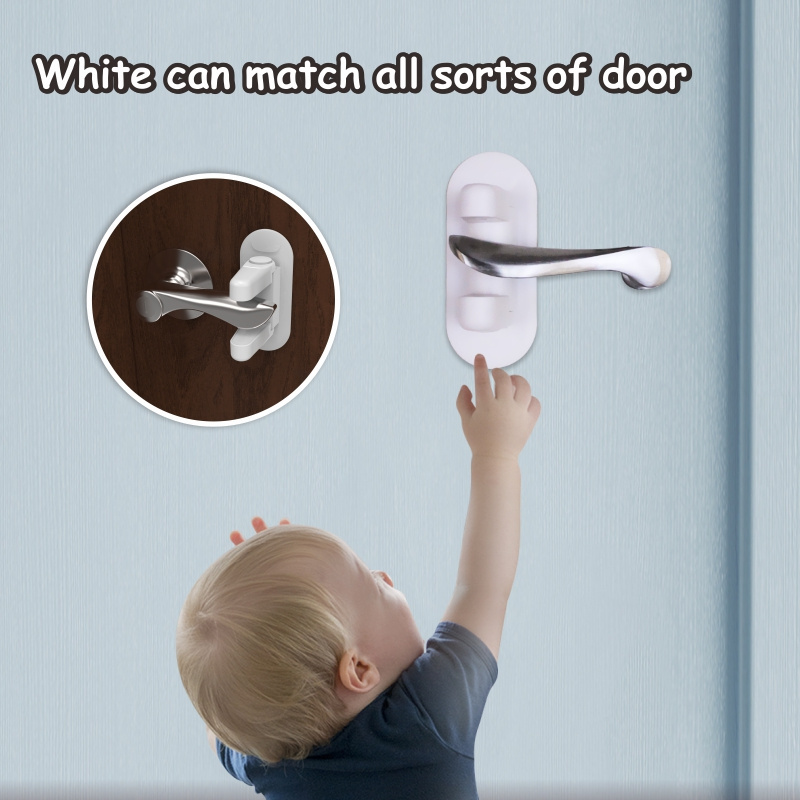 Innovative adhesive interior door handle lock lever child safety door top locks