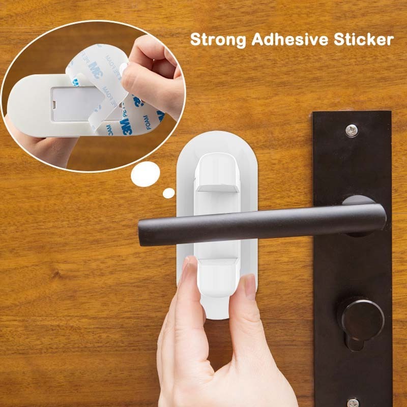 Innovative adhesive interior door handle lock lever child safety door top locks