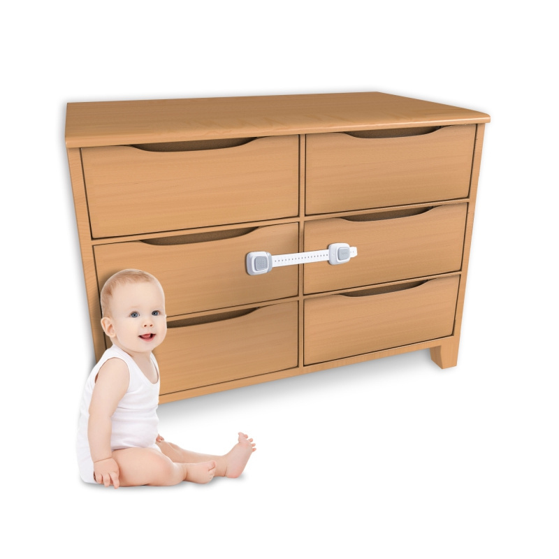 Baby Safety Locks Proof Cabinets, Drawers, Appliances, Toilet Seat, Fridge And Oven Uses Strong Adhesive