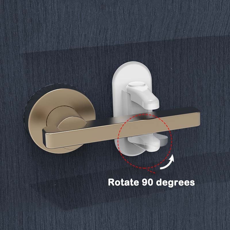 Easy-Operation Childproof Door Lever for Cabinet Locks & Straps Improved Design Prevents Toddlers from Opening for Adults