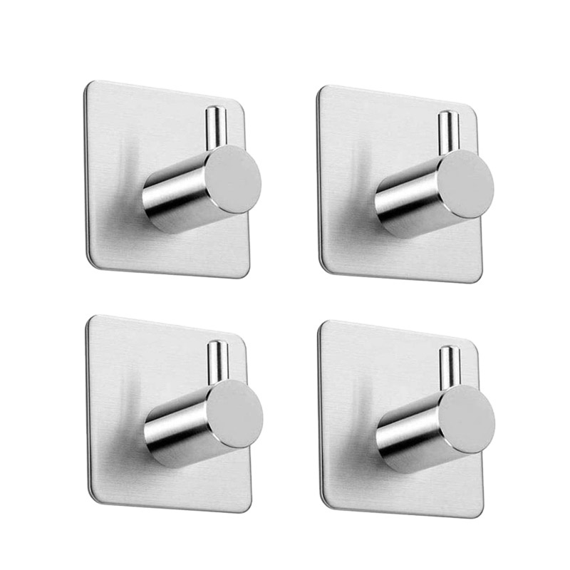 Adhesive Towel Hooks Self Adhesive Robe Hooks Home Coat Hook Stainless Steel Bathroom Stick On Wall