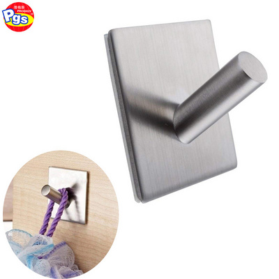 Dual usage stainless steel strong adhesive towel hook coat hook