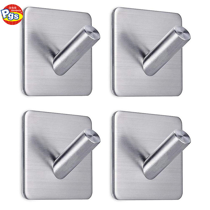 Dual usage stainless steel strong adhesive towel hook coat hook