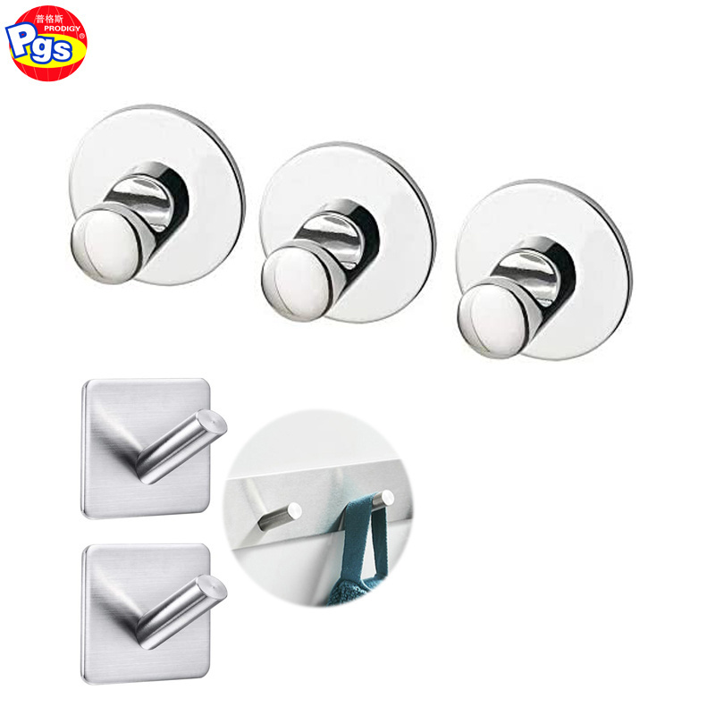 Adhesive Towel Hooks Self Adhesive Robe Hooks Home Coat Hook Stainless Steel Bathroom Stick On Wall