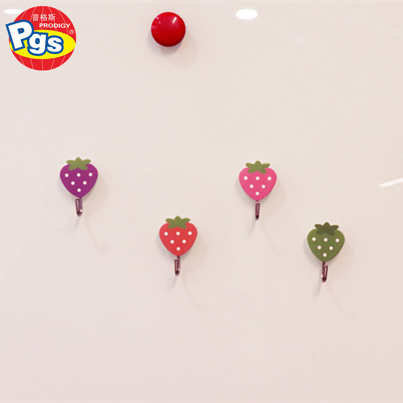 Fashion cute self adhesive plastic object hanging wall hooks for kids room