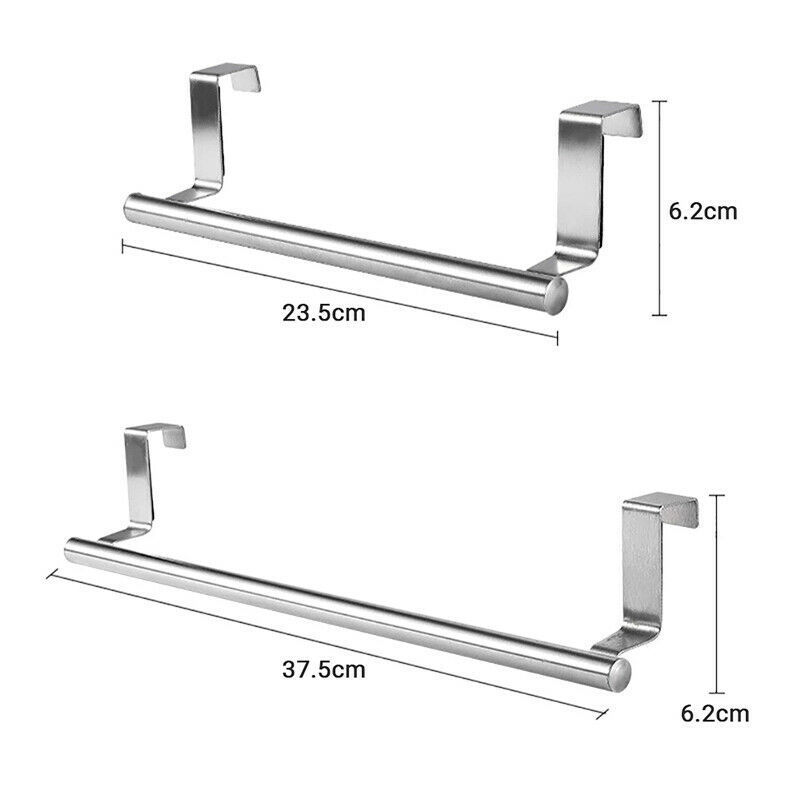 Stainless Steel Towel Bar Holder Foldable Kitchen Cabinet Cupboard Door Hanging Rack Storage Hooks for Clothes Bathroom Homes