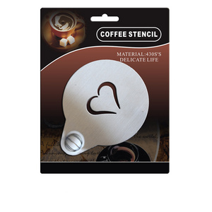 Stainless steel coffee templates cappuccino self decorating customized coffee stencil accessories