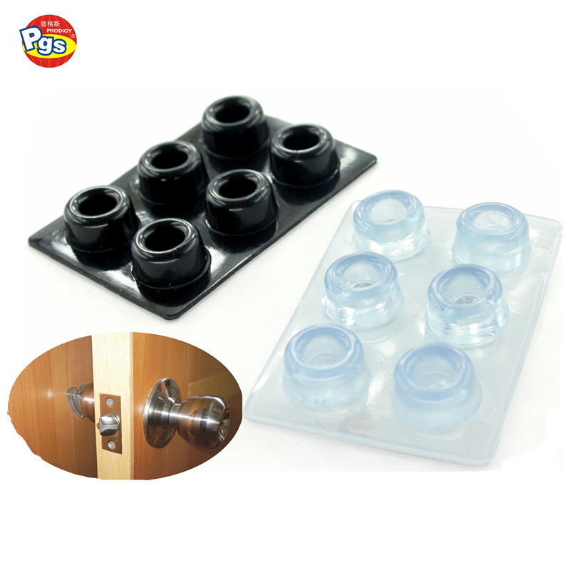 Transparent adhesive wall door stopper shield plastic door knob guard