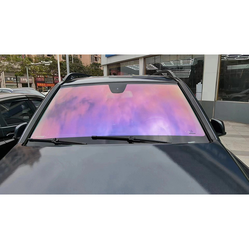 NUYAO 1*30m 80vlt Car Window Holographic Film Auto Front windshield Screen Protector Film Removable Static Insulation Tint PPF