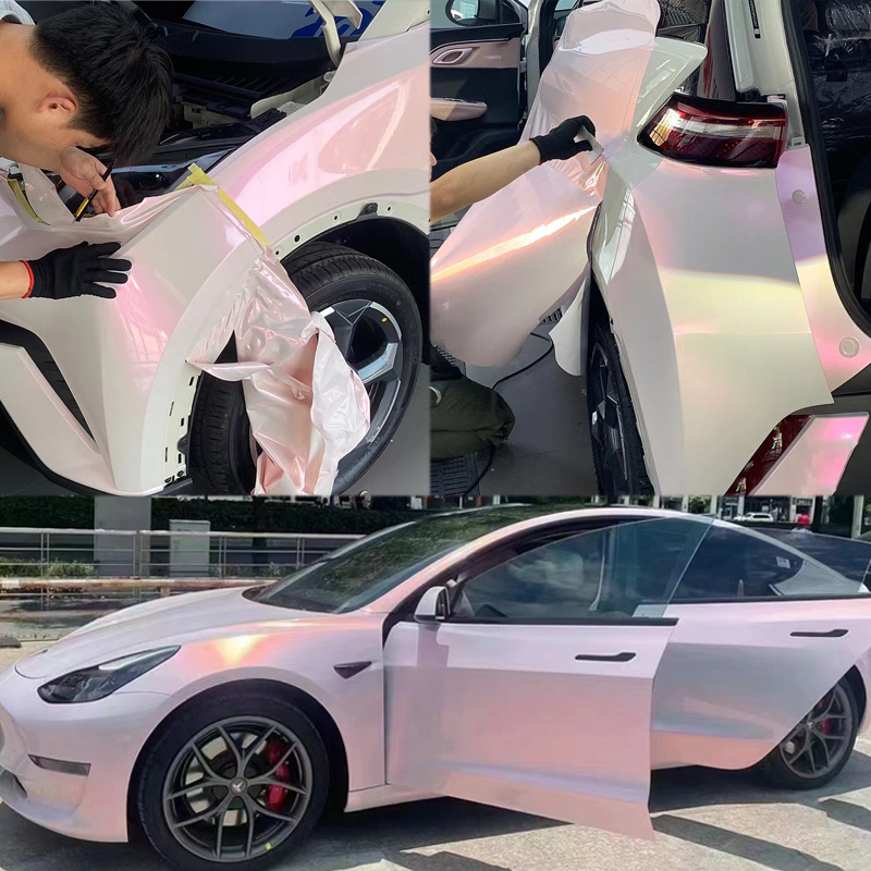 NUYAO High Quality Pink Car Wrap Vinyl Cherry Blossom Auto Body Decorative Wrapping Tint Roll PVC PET Car Paint Protection Film