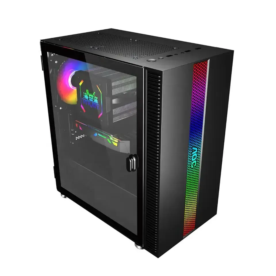 Most Popular New Design Factory Gaming Computer Case Atx Pc Case Hd Usb3.0 Tempered Glass Computer Case & Towers Server Chassis