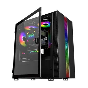 Most Popular New Design Factory Gaming Computer Case Atx Pc Case Hd Usb3.0 Tempered Glass Computer Case & Towers Server Chassis