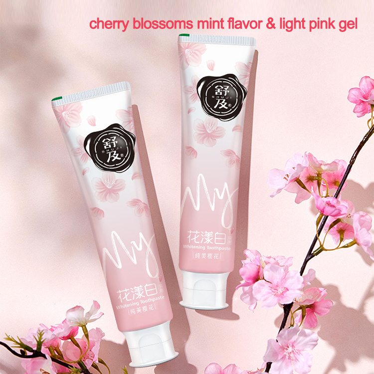 Chinese manufacturer fluoride free whitening and oral refreshing natural floral fragrance flavor stain removal gel toothpaste